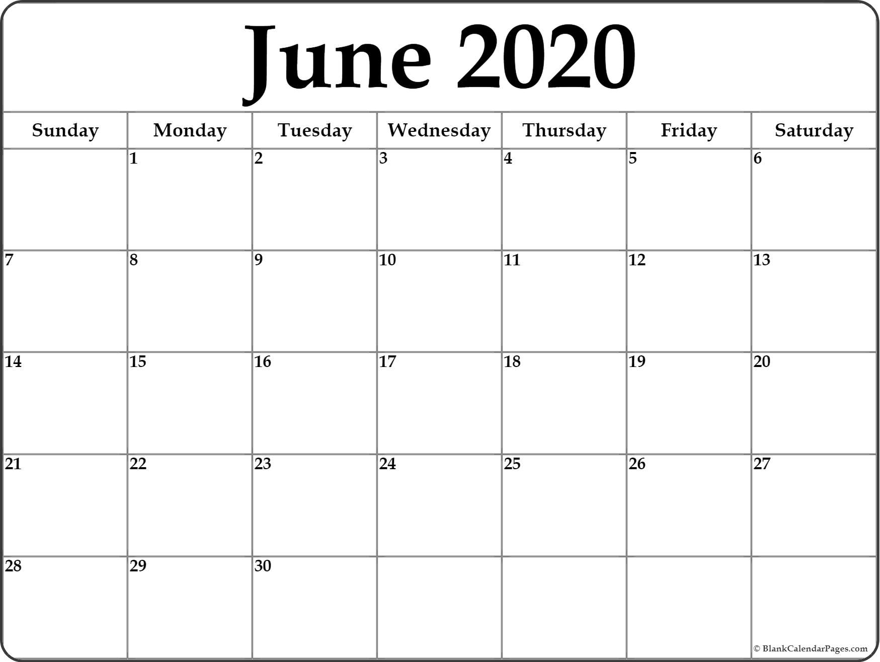 June Monthly Calendar 2020 - Wpa.wpart.co