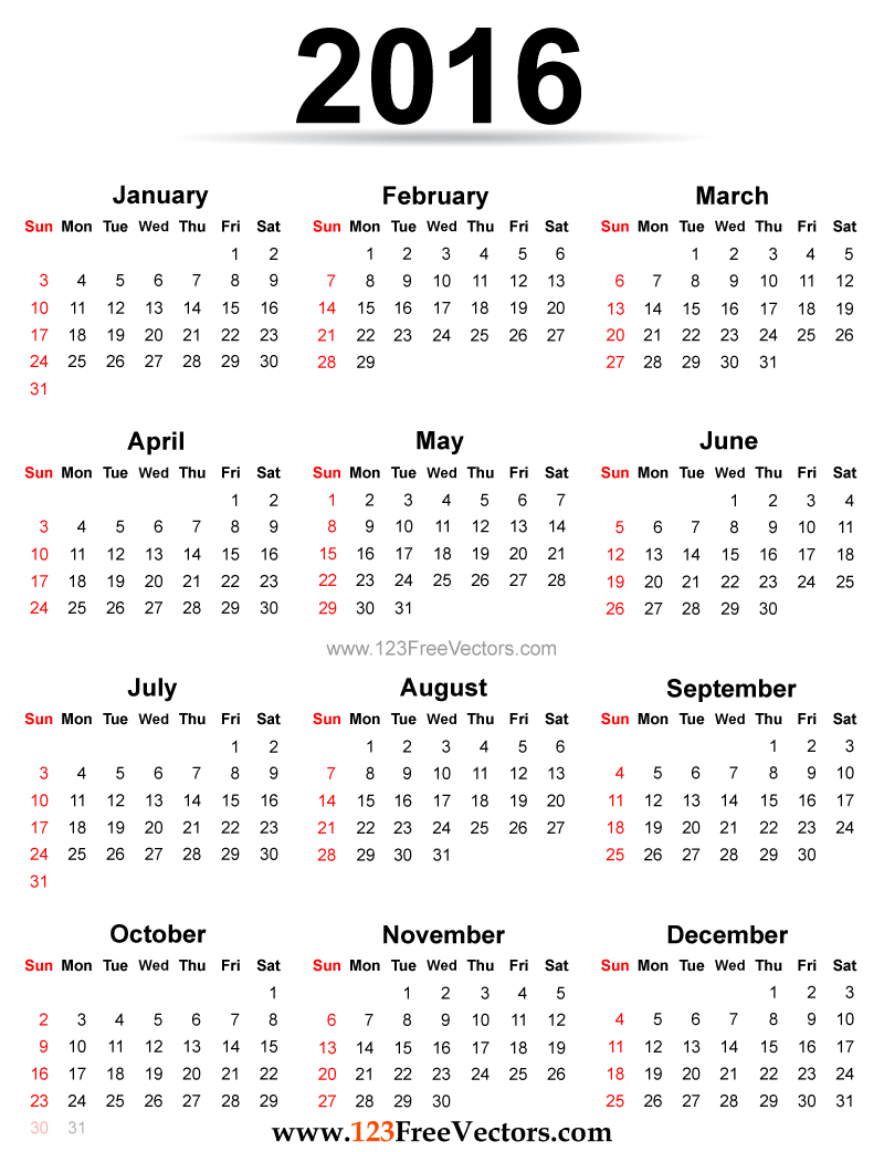 Kalendar 2016 For Printing In Hd | Calendars - Kalendar