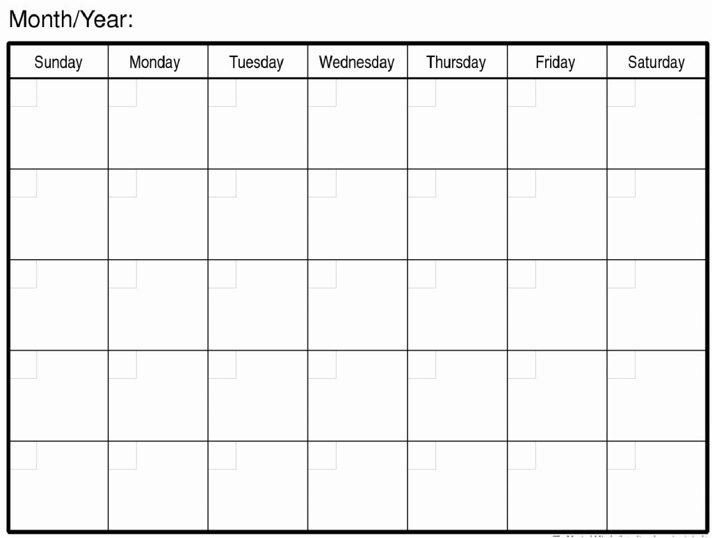 Large Monthly Calendar Free Printable Large Grid Calendar Calendar 