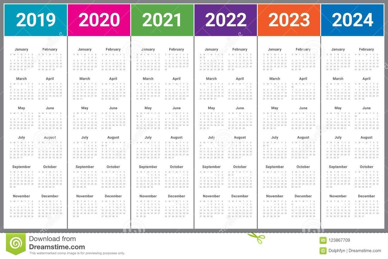 Lovely 3 Year Calendar 2022 To 2024 : Mini Calendar Template