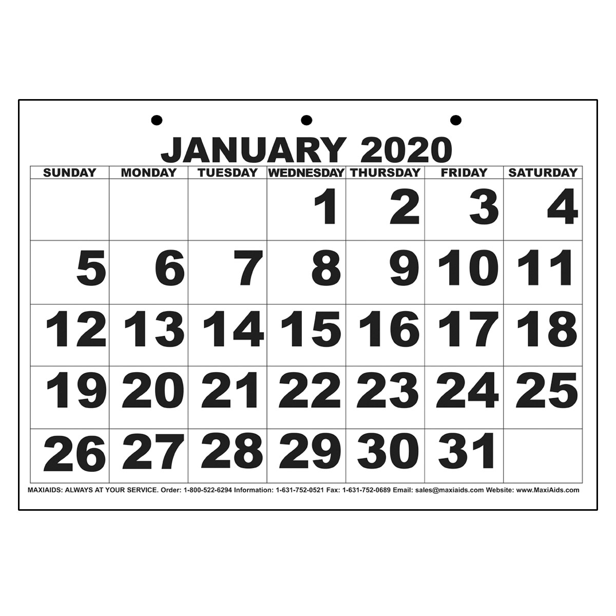 Calendar 2020 Big Numbers Calendar Printables Free Templates