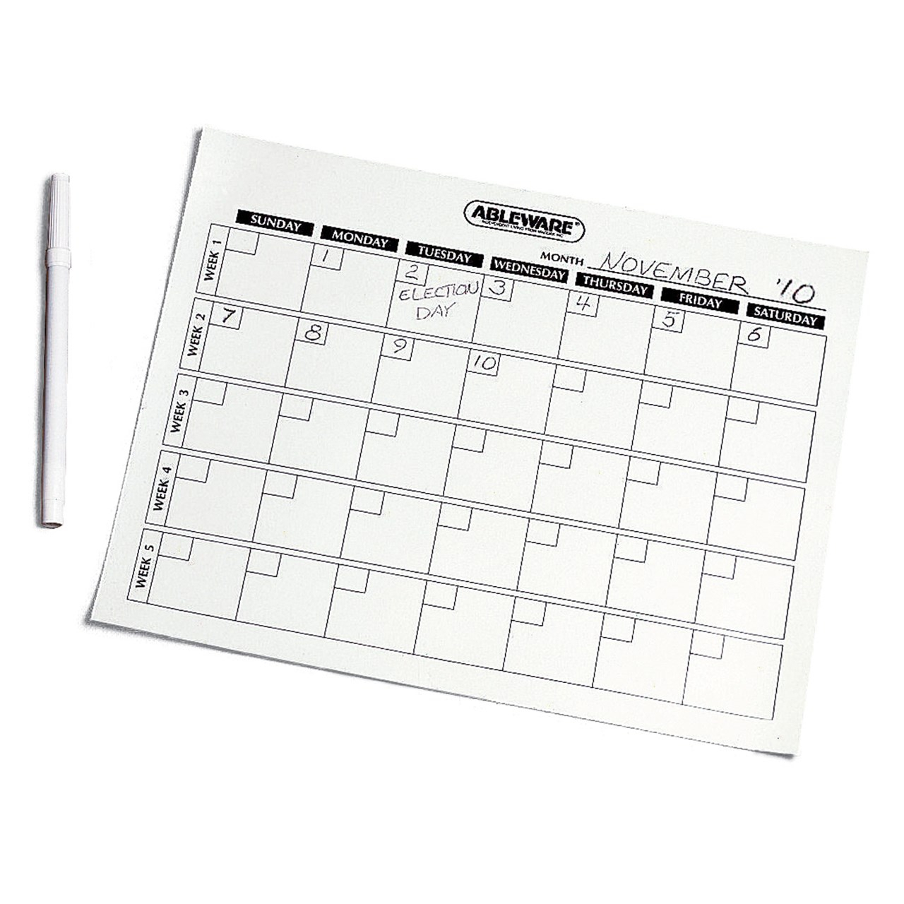 Magnetic Write-On-Wipe-Off Generic Calendar