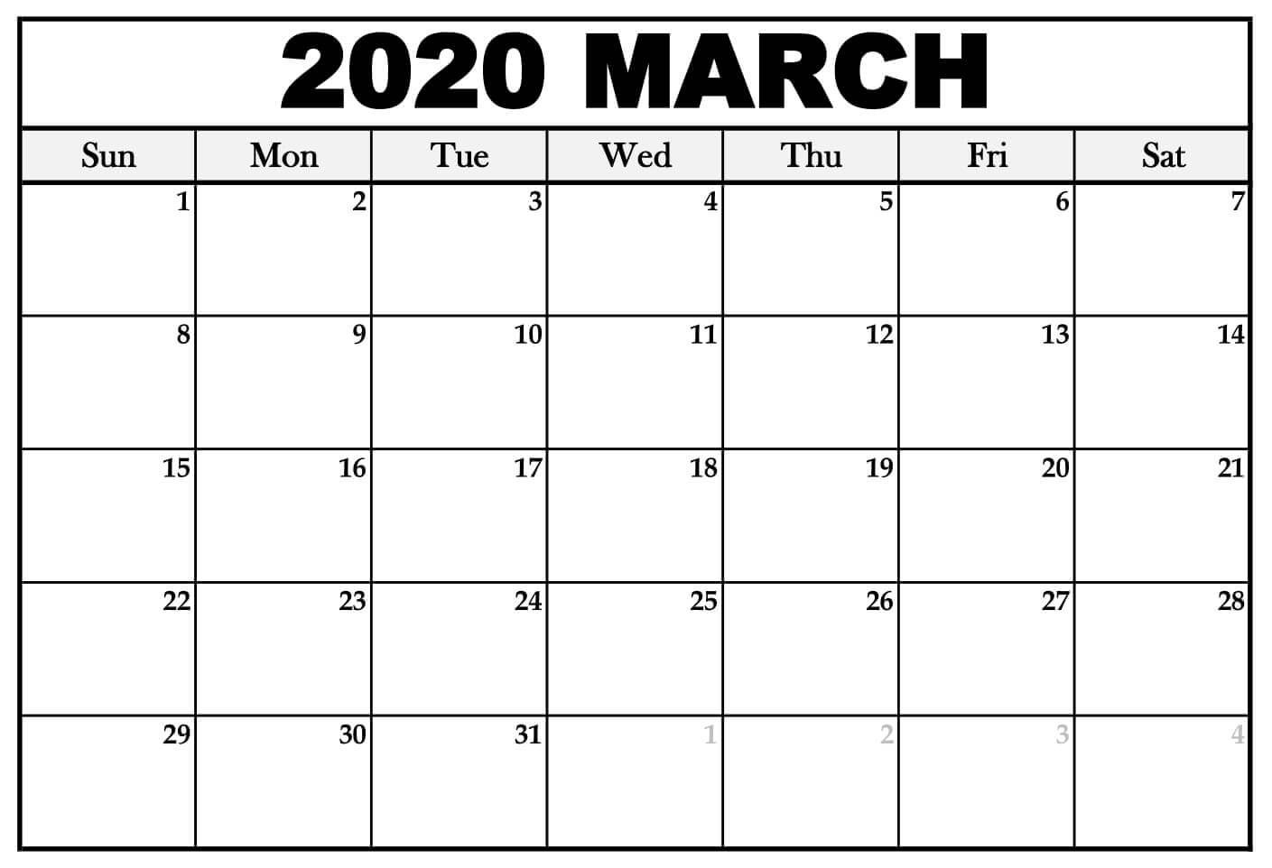 March 2020 Calendar Canada With Public Holidays - 2019