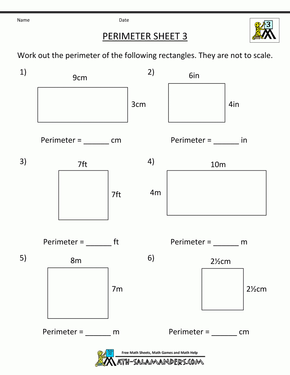 Math Worksheet 3Rd Grade Perimeter 3 | Perimeter Worksheets