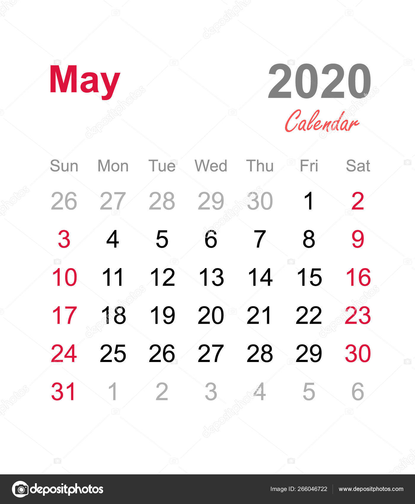 May 2020 Calendar Monthly Calendar Template 2020 Monthly