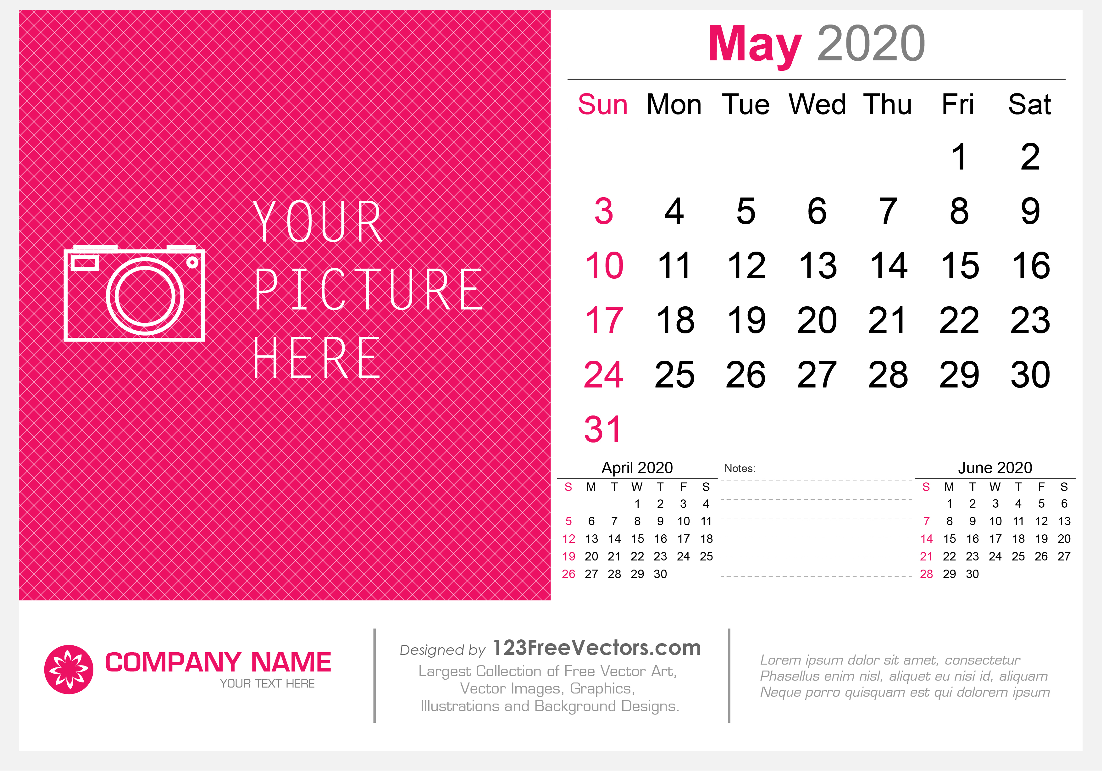 May 2020 Desk Calendar