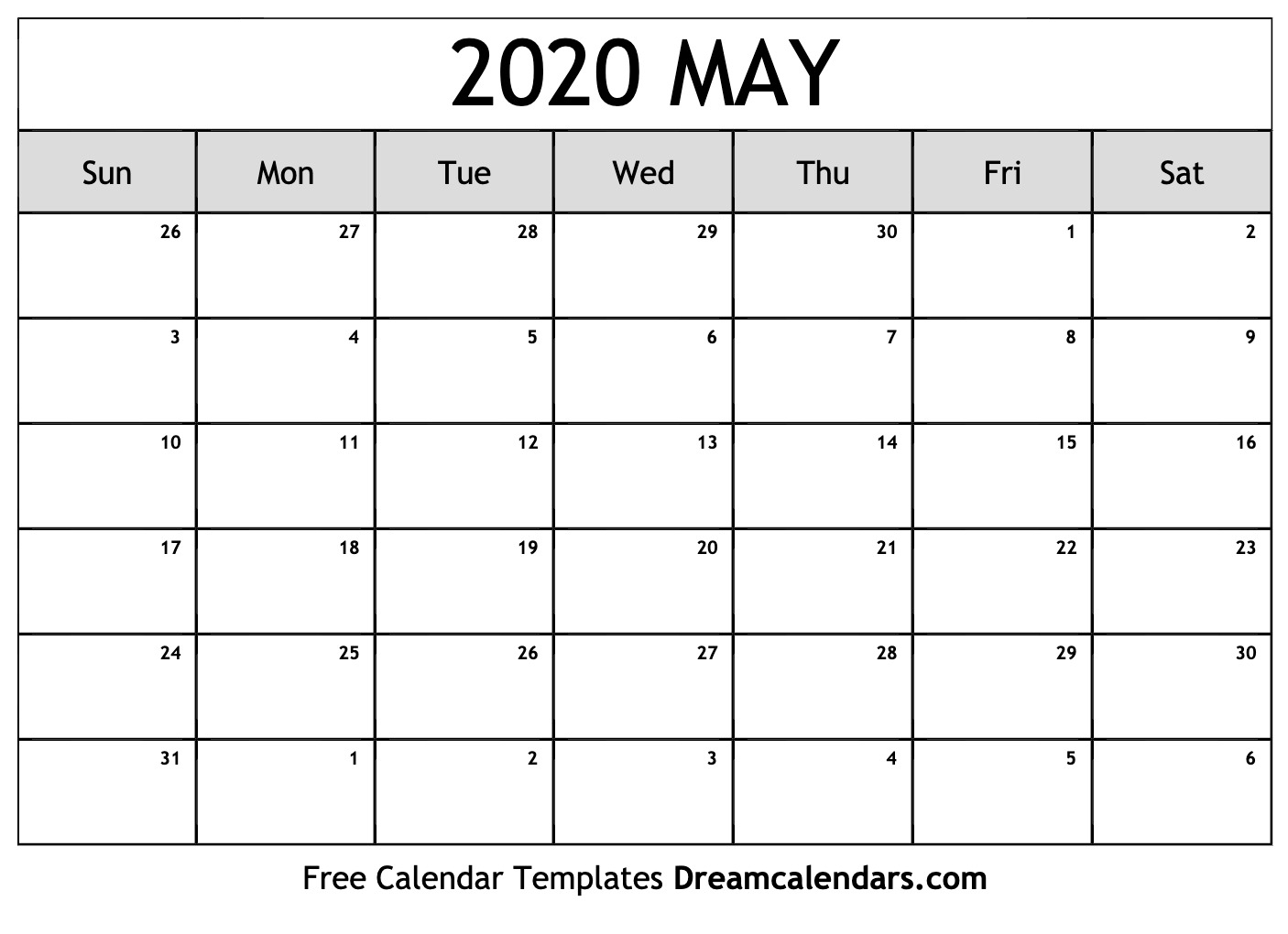 May Calendar 2020 - Wpa.wpart.co