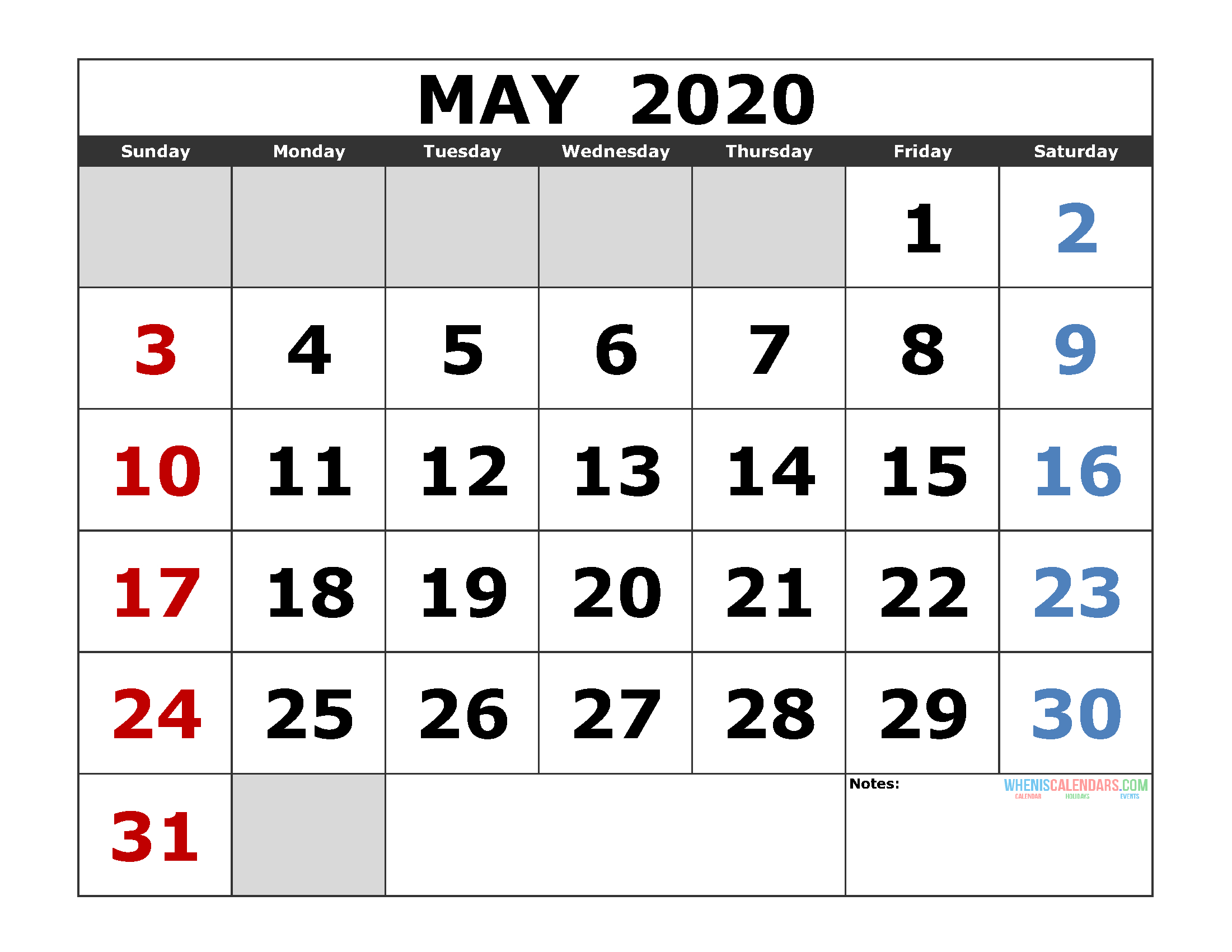 May Month Calendar 2020 - Wpa.wpart.co