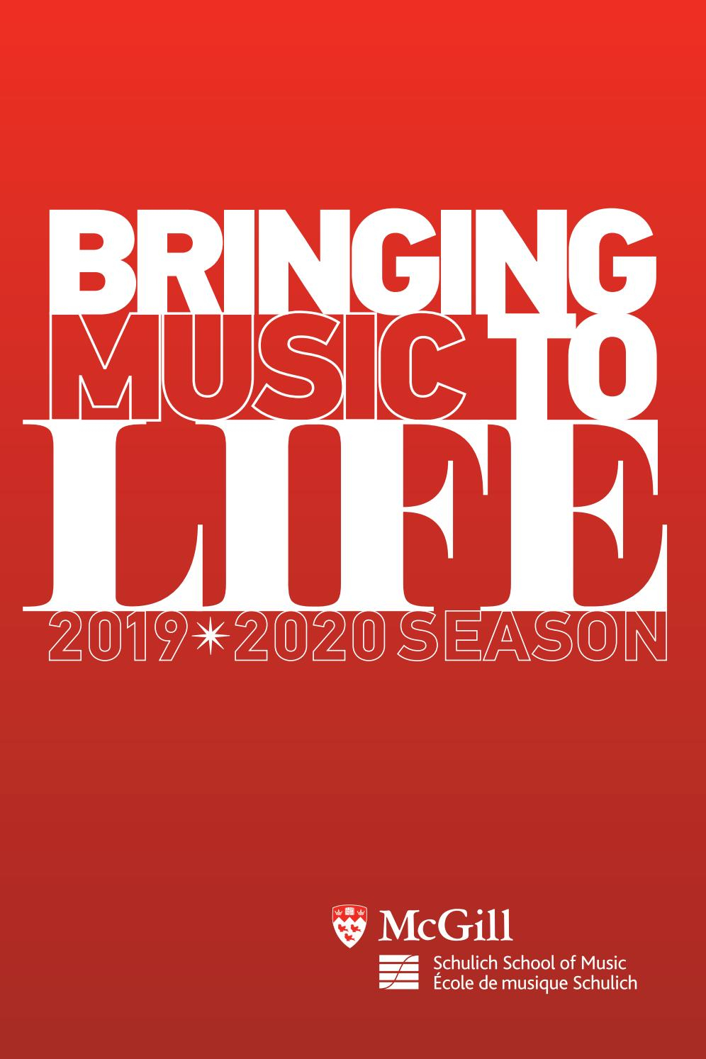 Mcgill University - Schulich School Of Music - 2019-2020