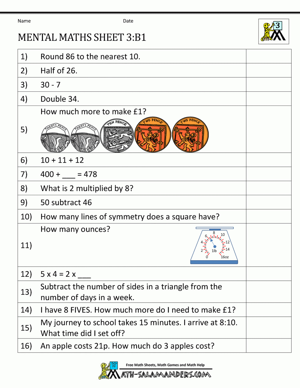 calendar year 3 maths calendar printables free templates