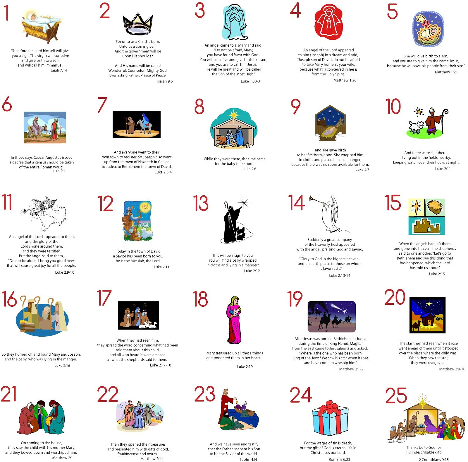 Free Printable Religious Advent Calendar