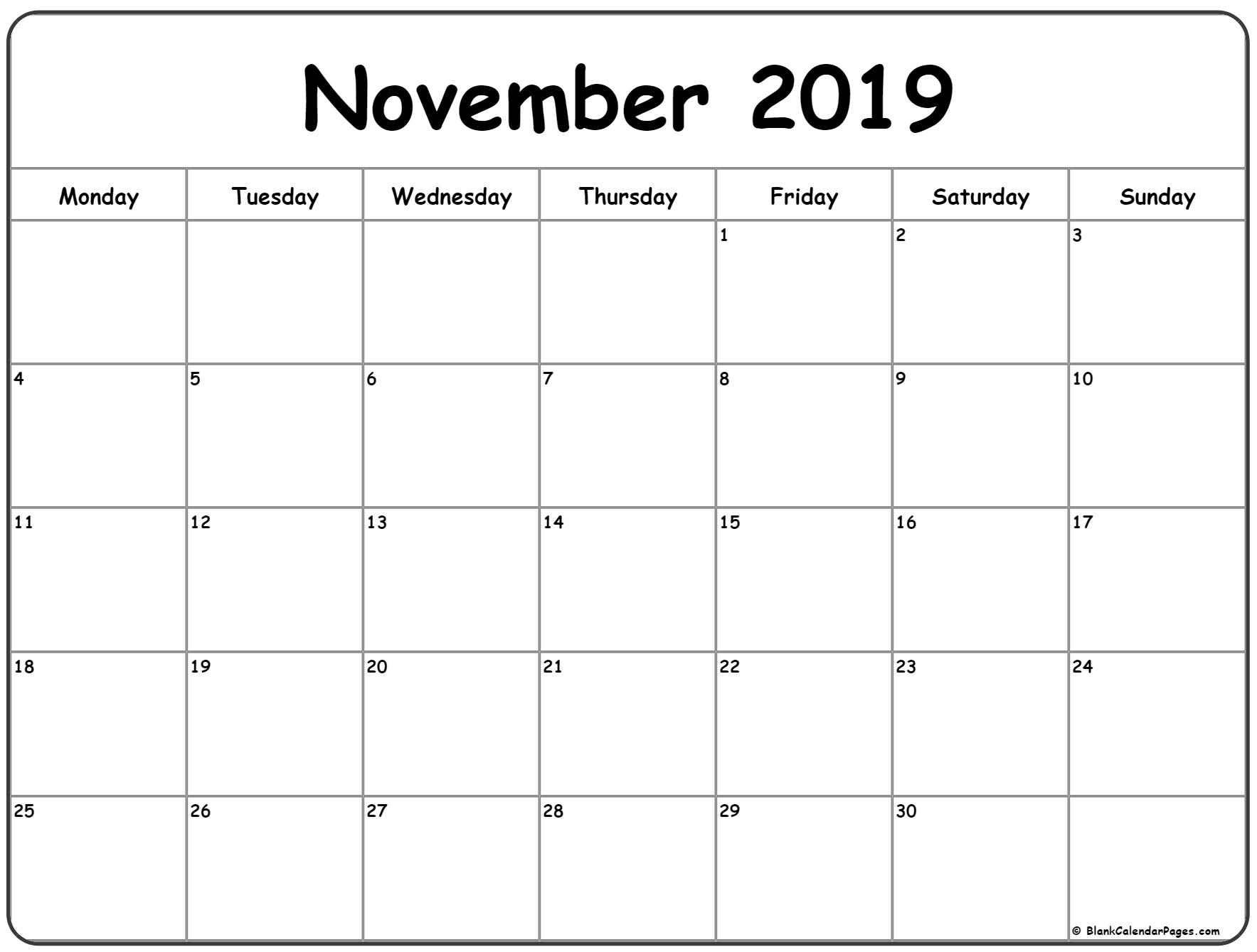 Free Printable Calendar Monday Start Calendar Printables Free Templates