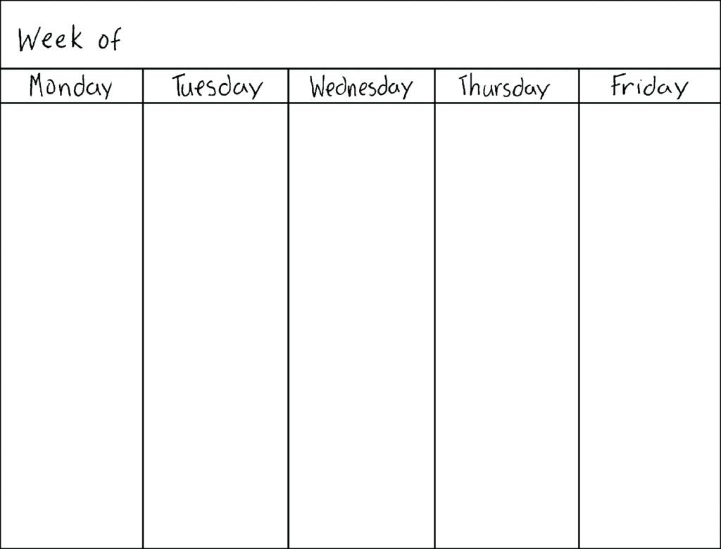 Monday To Friday Calendar - Wpa.wpart.co