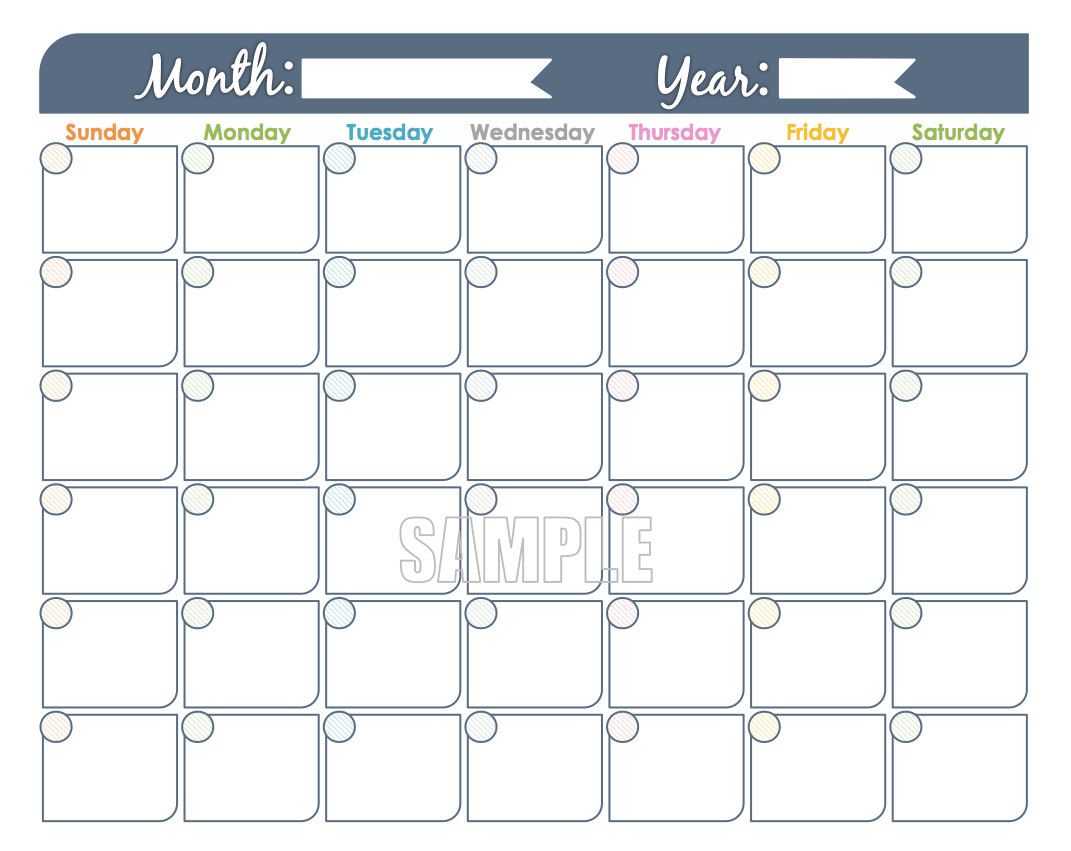 Free Printable Undated Calendar Calendar Printables Free Templates