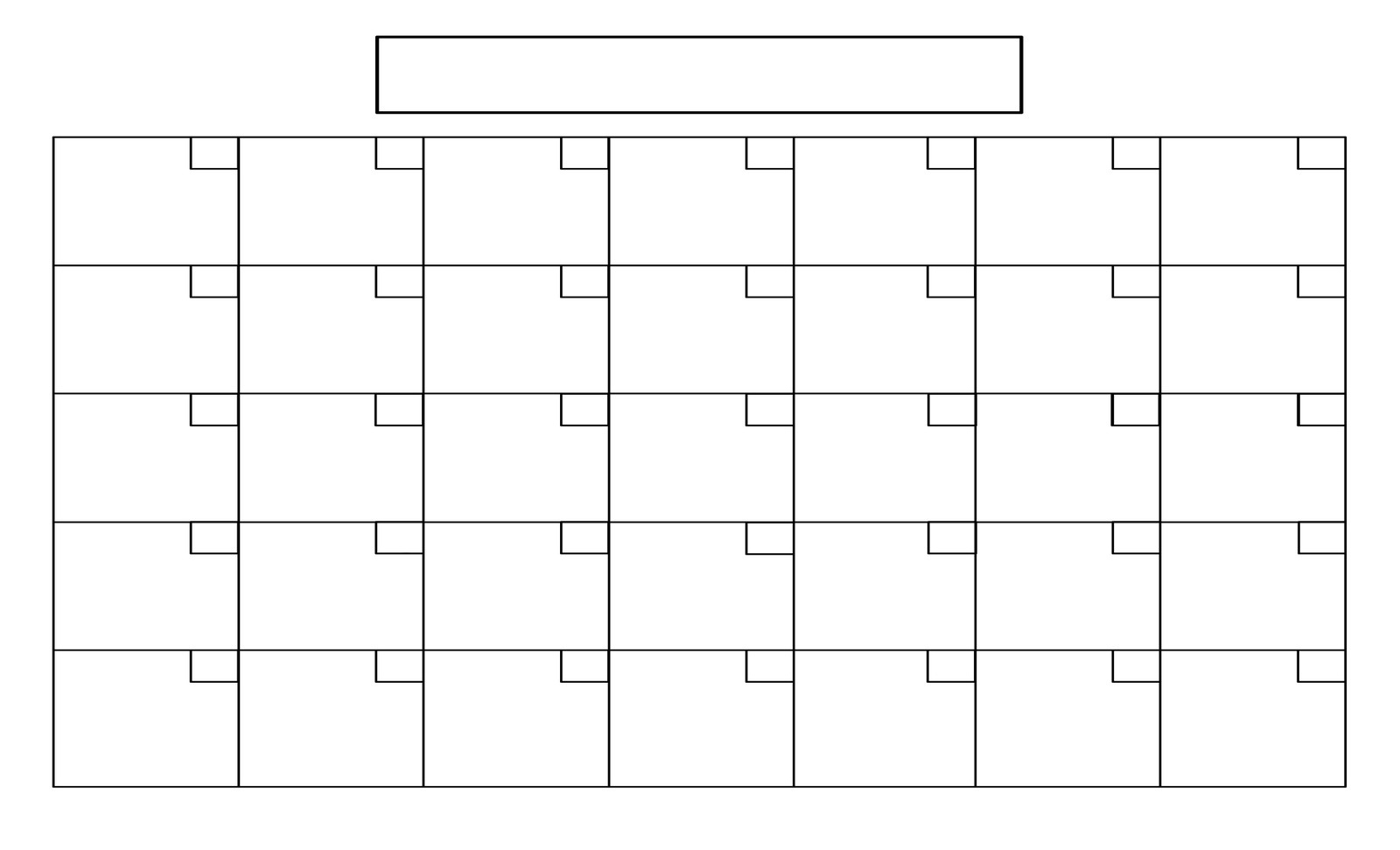 Monthly Calendar Template No Dates | Monthly Printable Calender