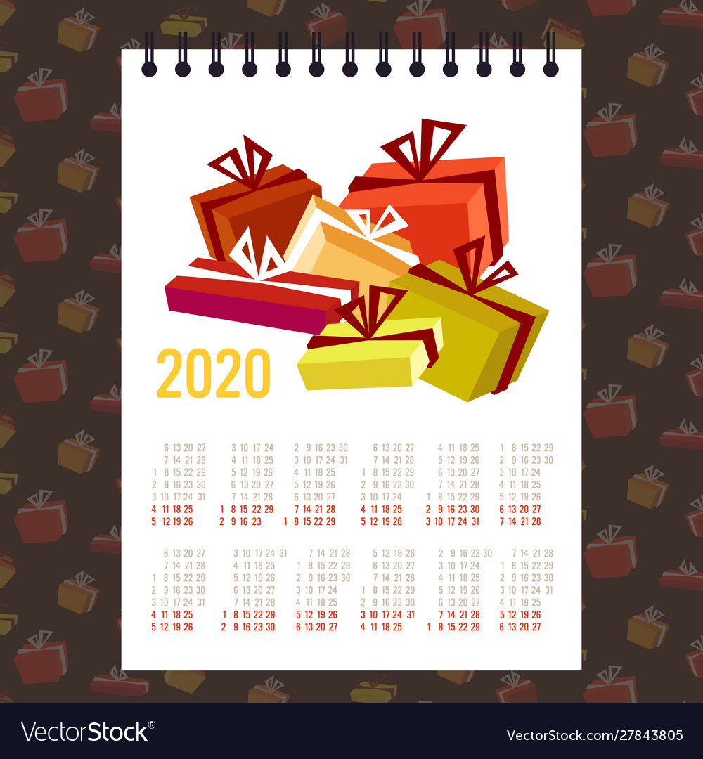 Moon 2020 Calendar Gift Present Boxes Merry