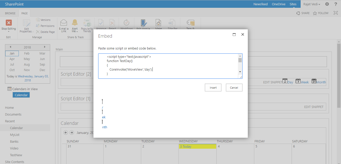 Mysharepointmoments: Show Month, Day And Week View In