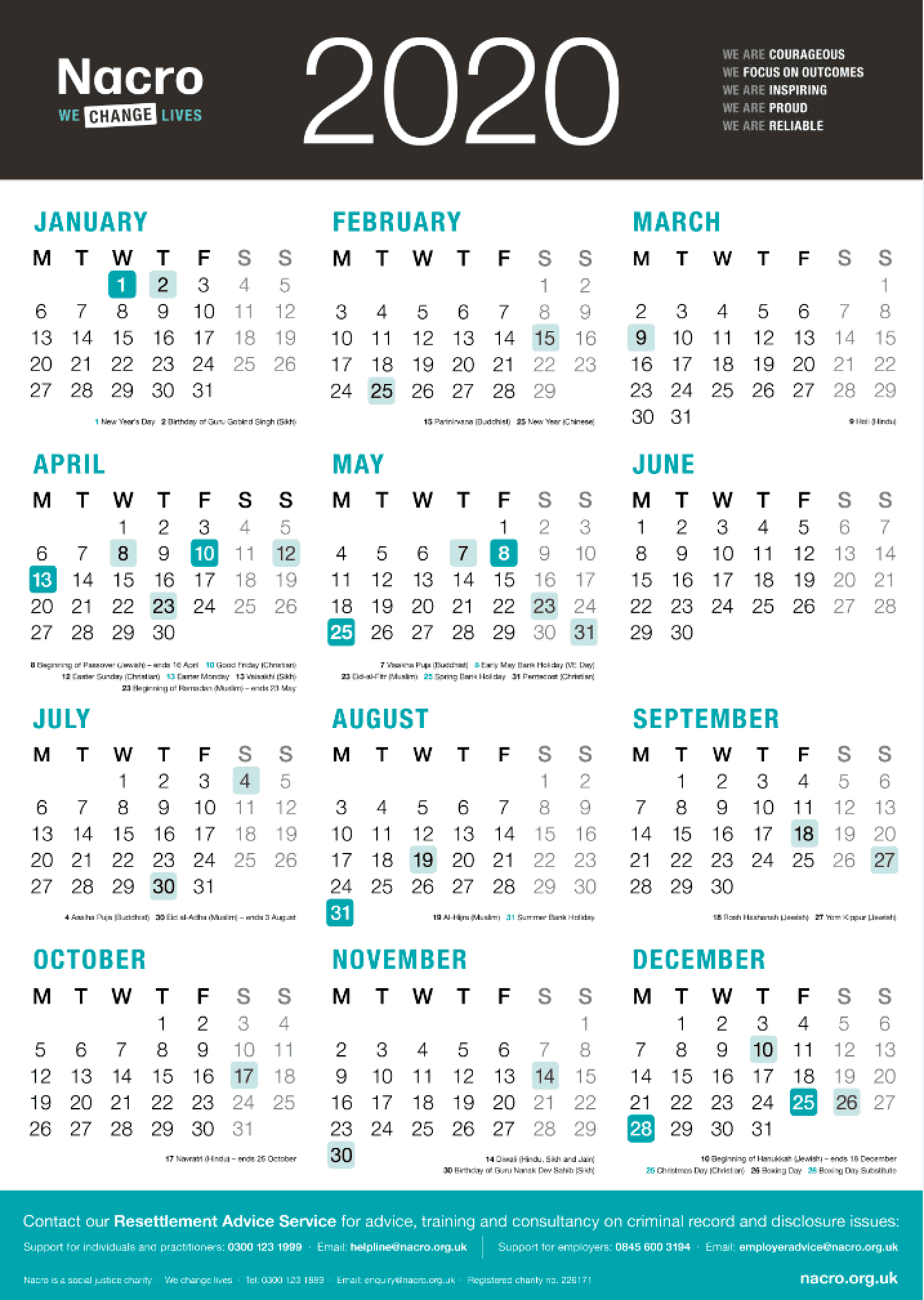 Nacro 2020 Wall Calendars Now Available To Order | Nacro