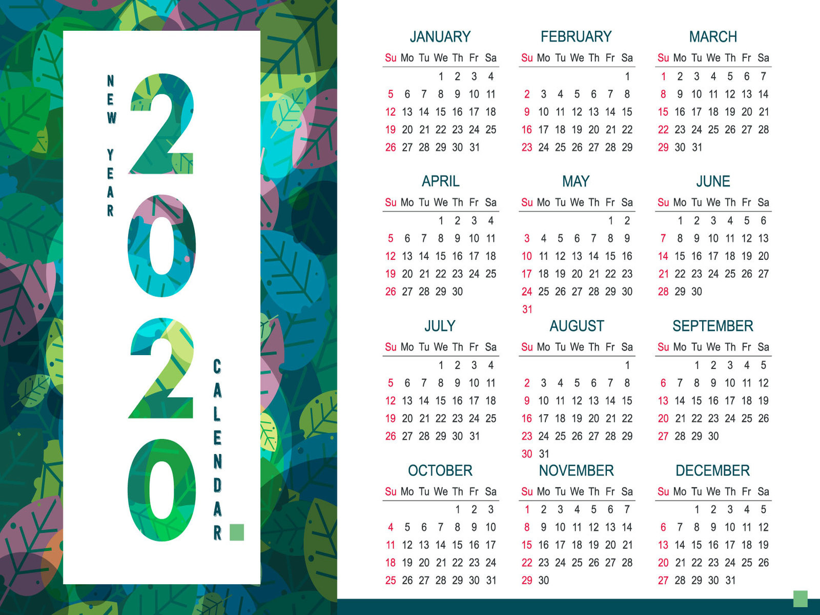 New Year 2020 Calendar Designmd Shopon Hossen On Dribbble