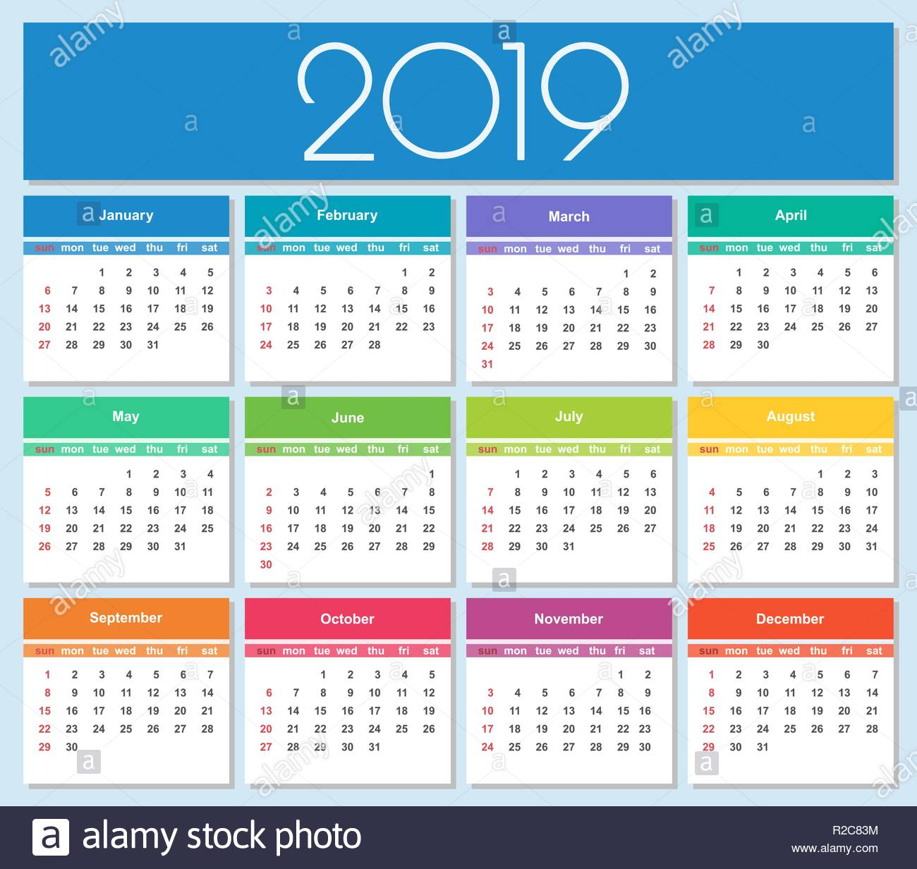 New Year Colorful Calendar | Wallpapers Snipe