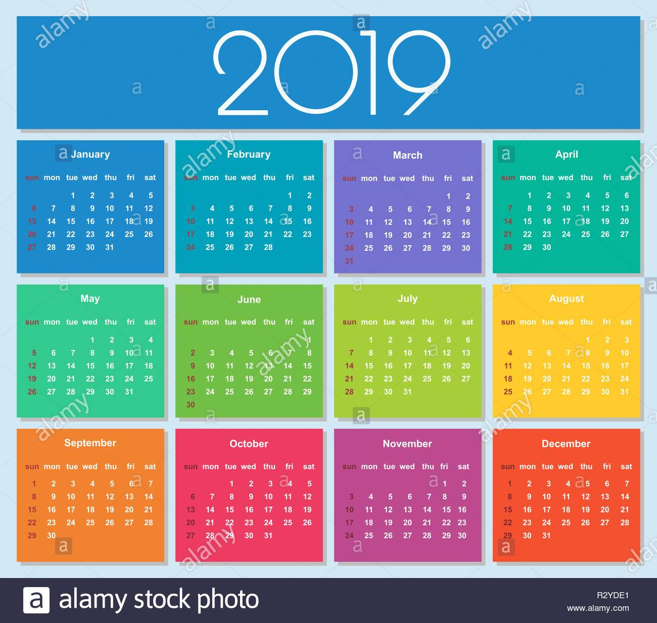 New Year Colorful Calendar | Wallpapers Snipe