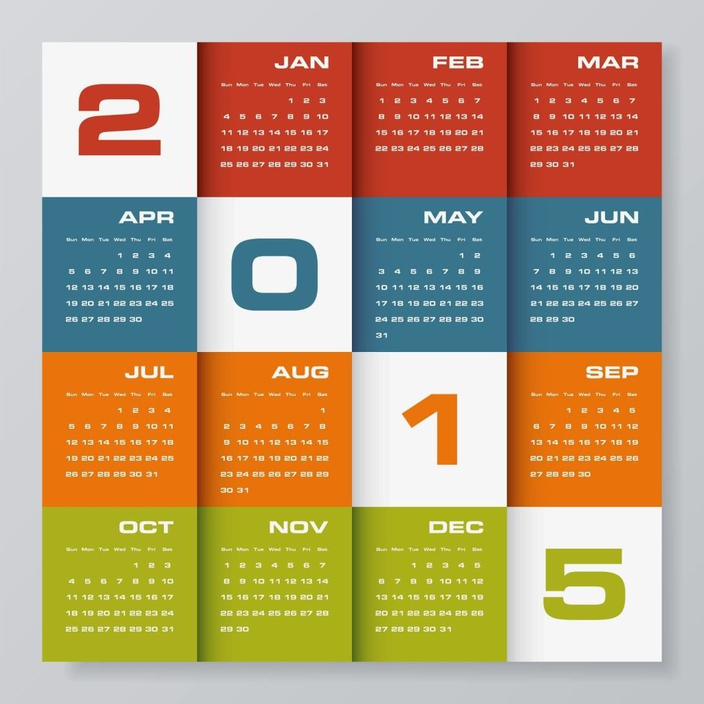 New Year Creative 3D Calendars , Colorful New Year 2015