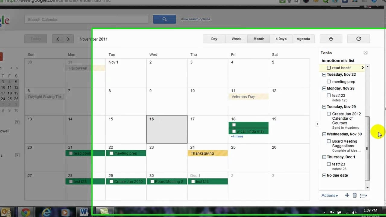 Nifty Print Google Calendar With Tasks : Mini Calendar Template