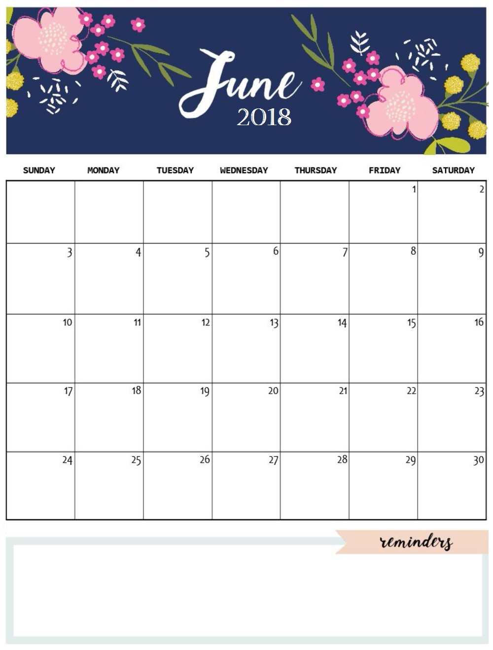 November 2018 Calendar Cute – Printable Month Calendar