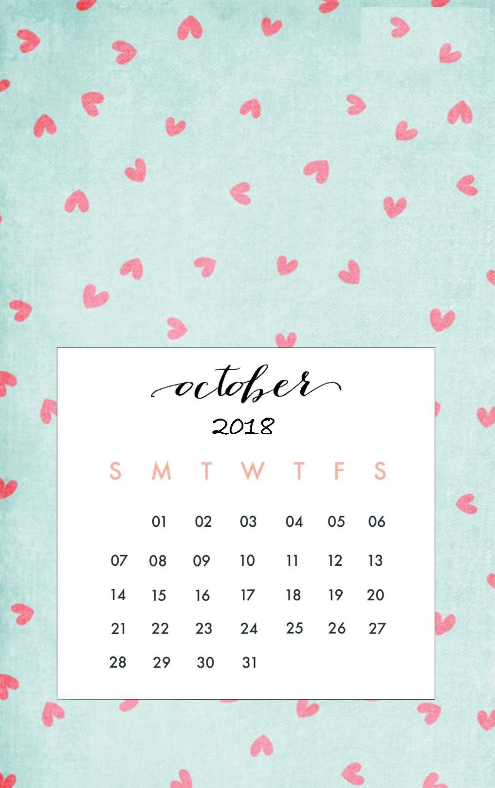 October 2018 Iphone Calendar Wallpaper | Calendar Wallpaper