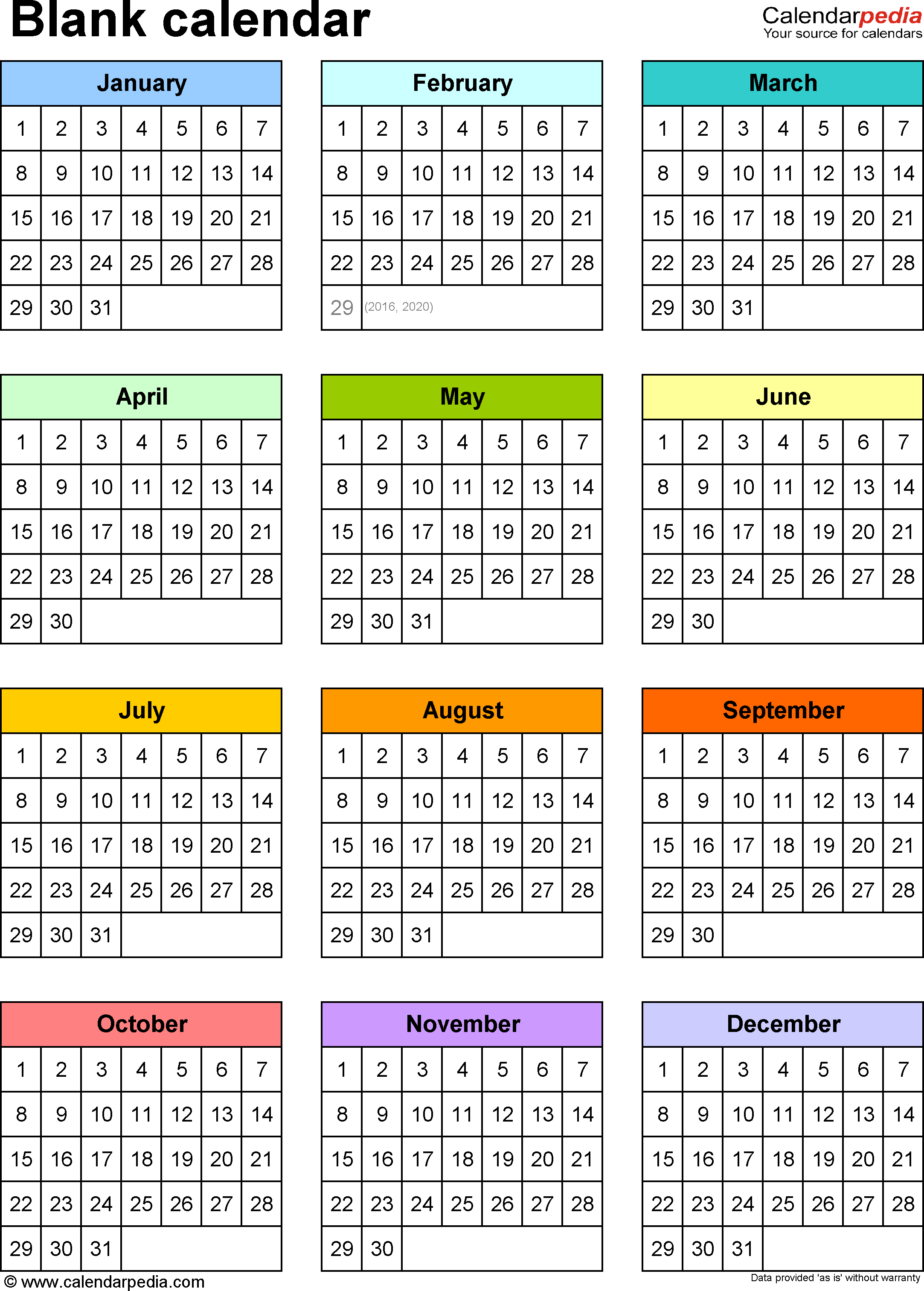 One Page Yearly Calendar - Wpa.wpart.co