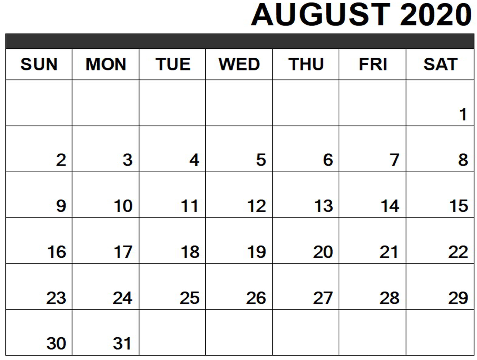 Online August 2020 Calendar Printable Usa School Holidays