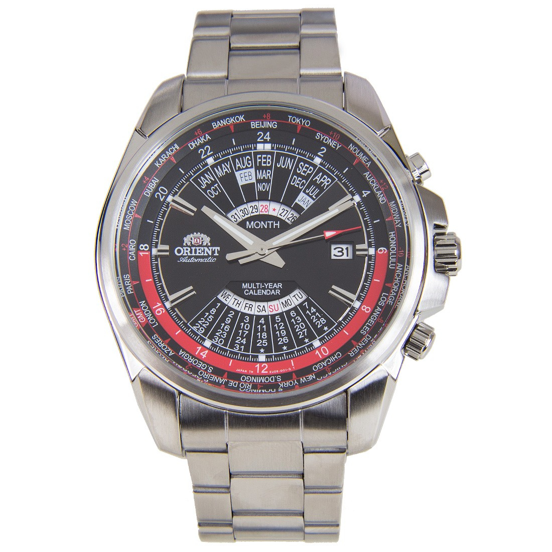 Orient Automatic World Time Multi Year Calendar Watch Eu0B001B