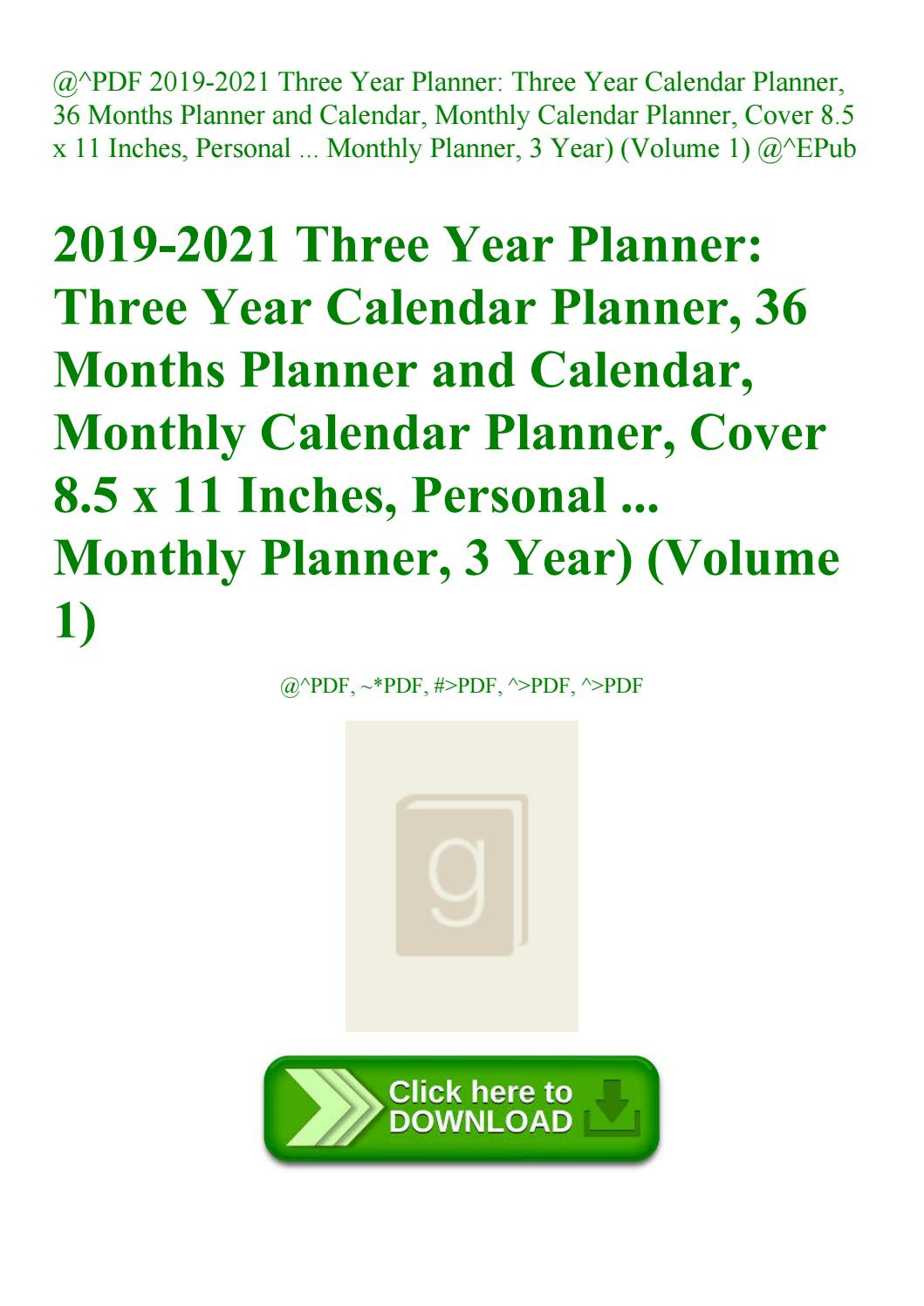 Pdf 2019-2021 Three Year Planner Three Year Calendar Planner