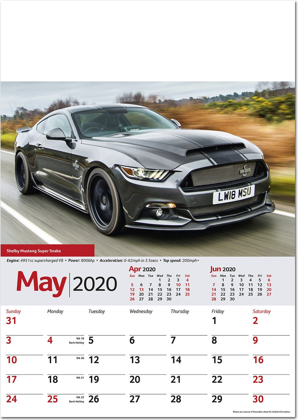 Performance Cars Wall Calendar 2020 - Rose Calendars