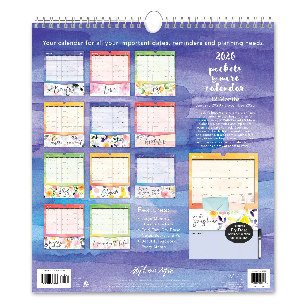 Petal &amp; Lightstephanie Ryan 2020 Pockets &amp; More Calendar