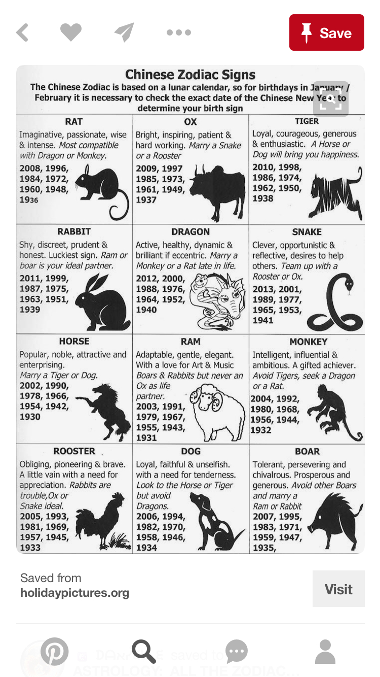 Pinbillie Jo On Helpful Hints | Chinese Zodiac, Zodiac