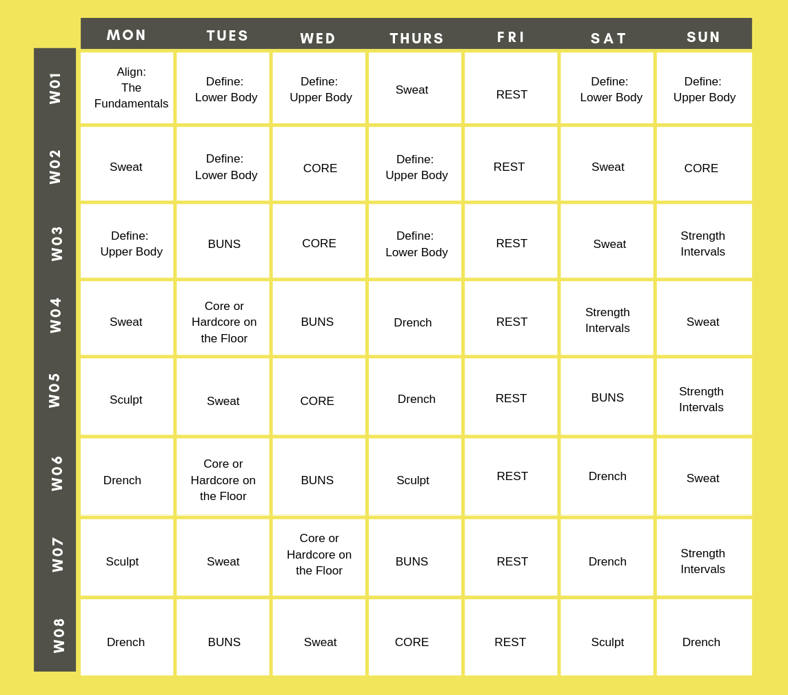 Piyo Calendar | Full Schedule &amp; Workout List Ultimate Guide