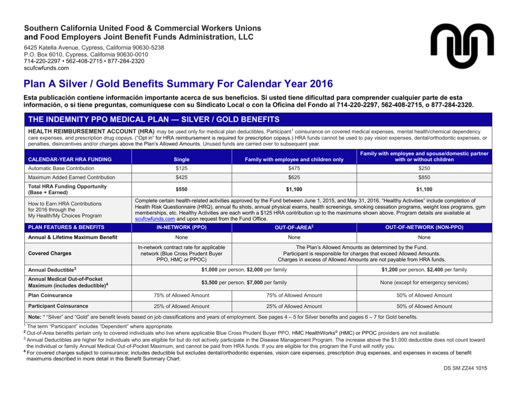 Plan A Silver Gold - Southern California United Food