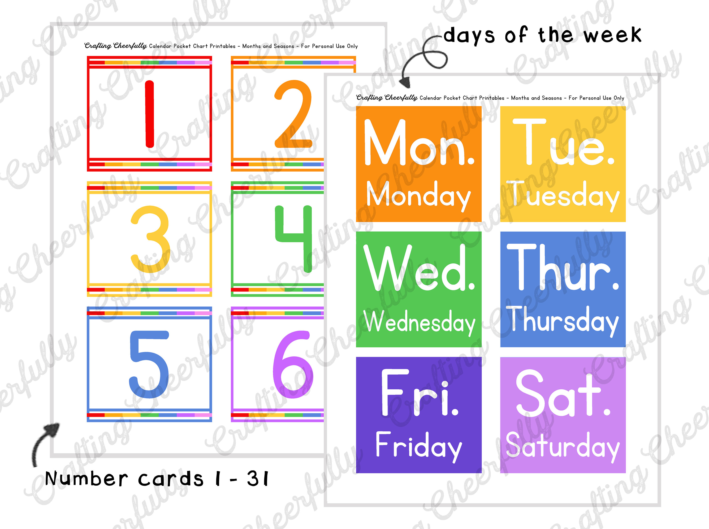 Printable Calendar Cards For Pocket Chart Printable Word Searches