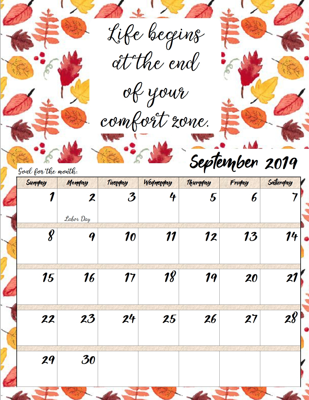 Posh Free Printable Calendars With Inspirational Quotes 2019