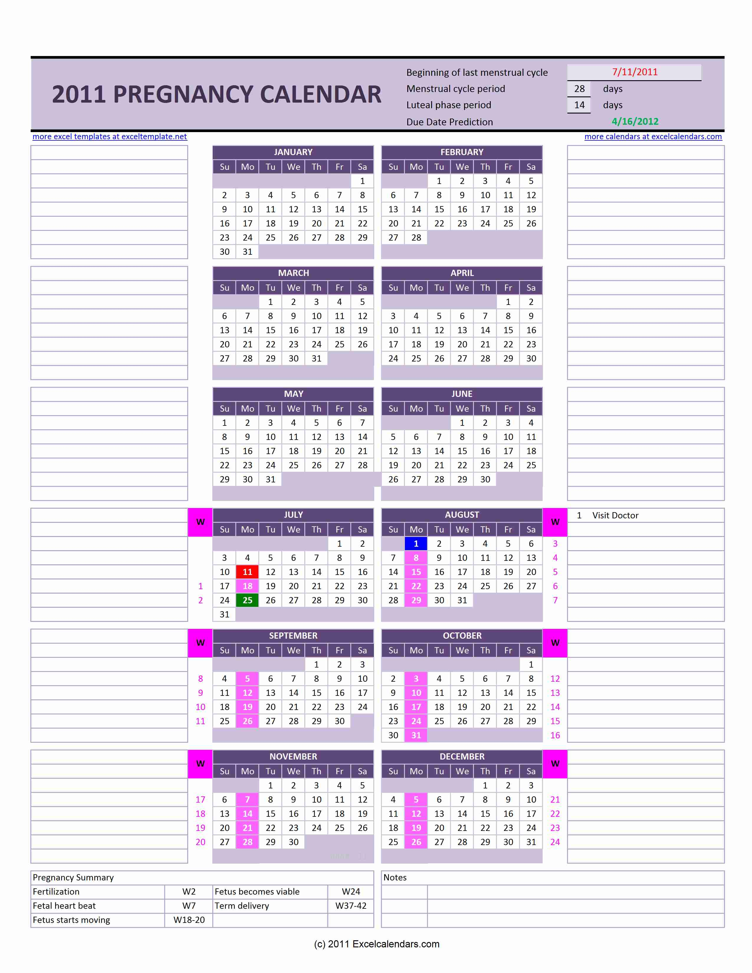 Pregnancyweeks Calendar - Wpa.wpart.co