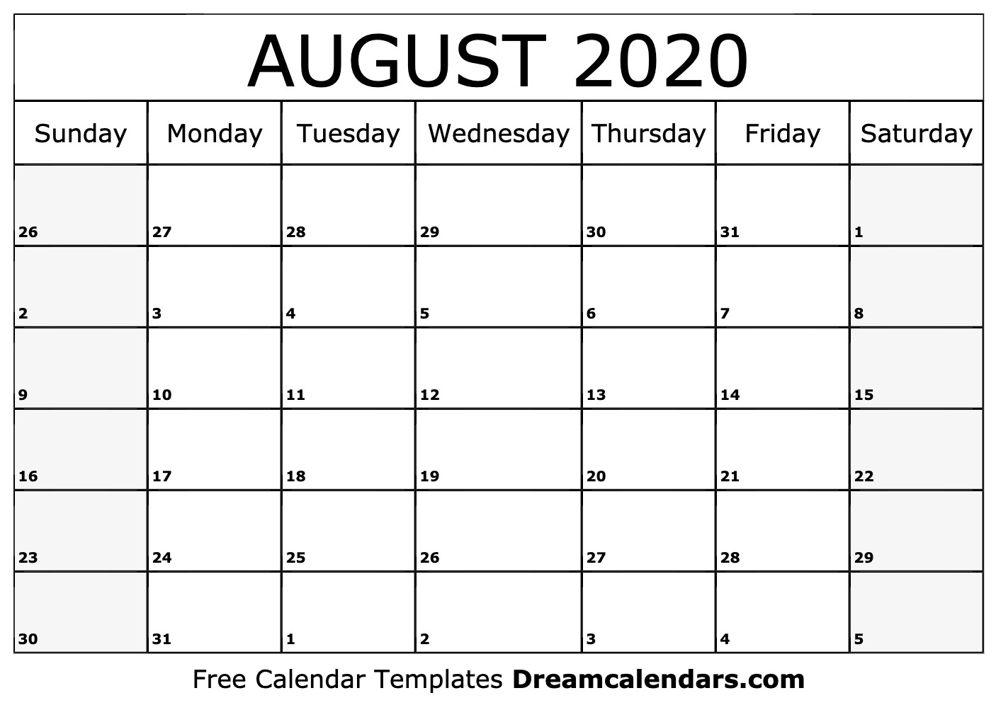 Print A Calendar August 2020 - Wpa.wpart.co