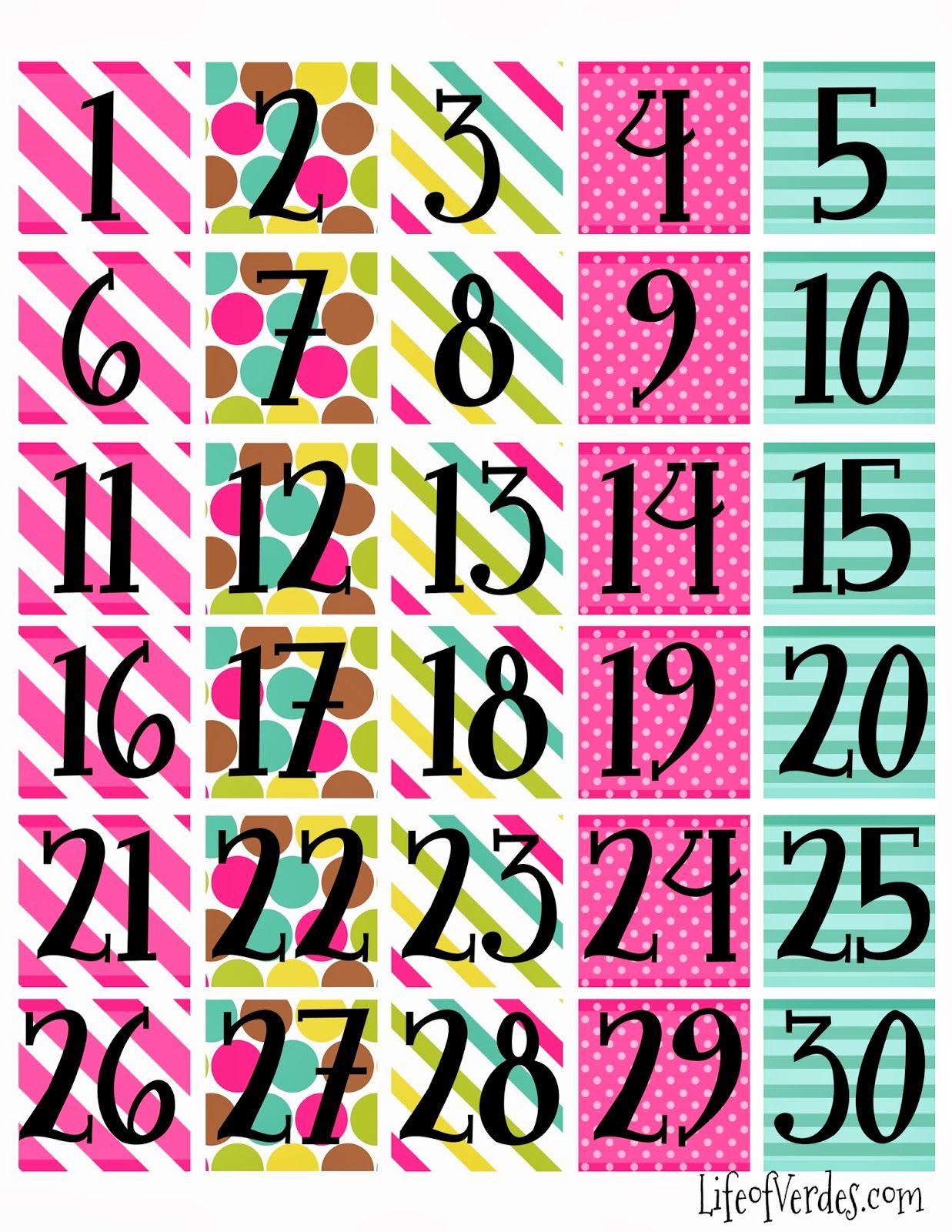 Print Calendar Numbers Free  | Calendar Numbers, Free