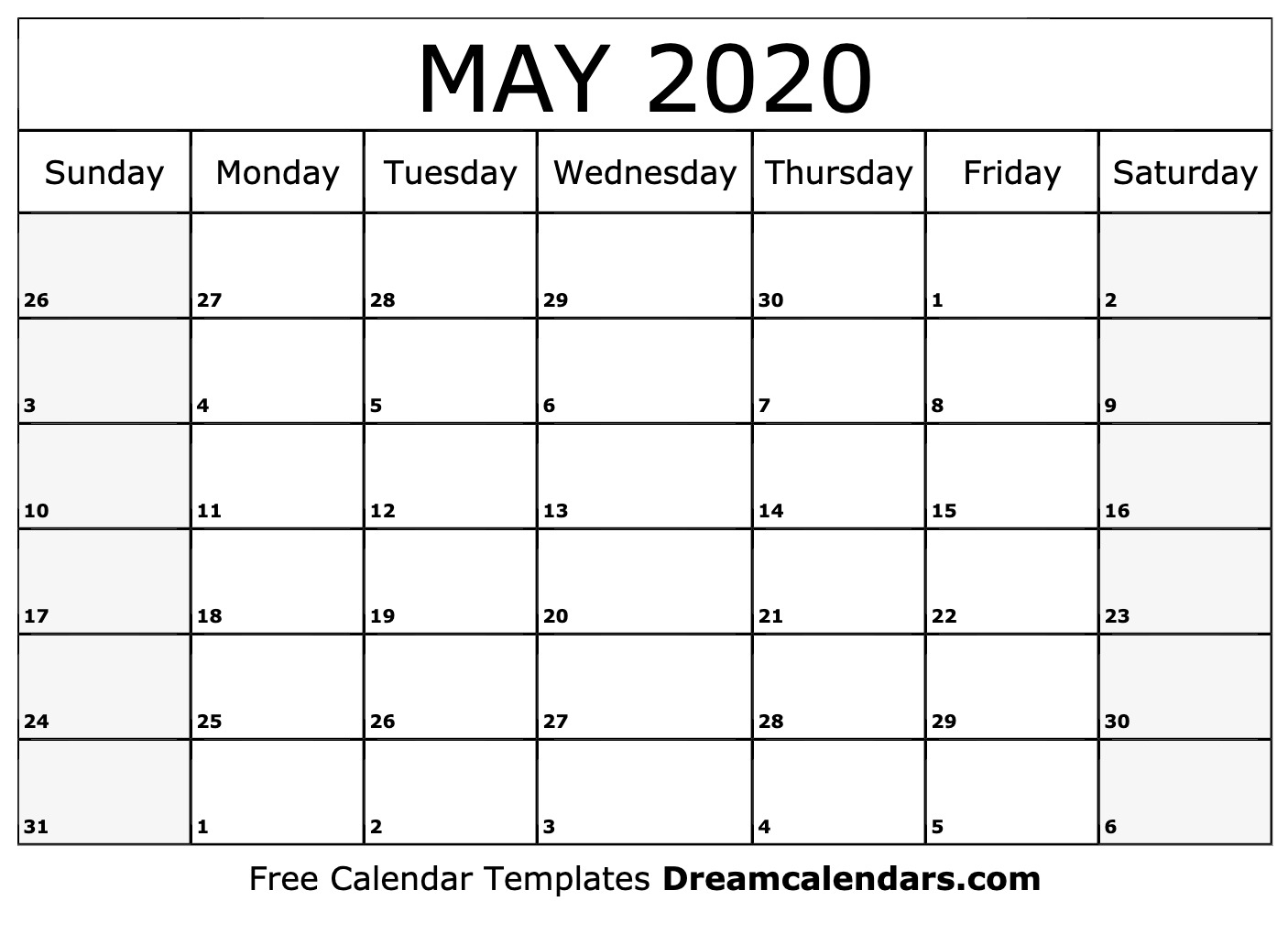 Print May Calendar 2020 - Wpa.wpart.co