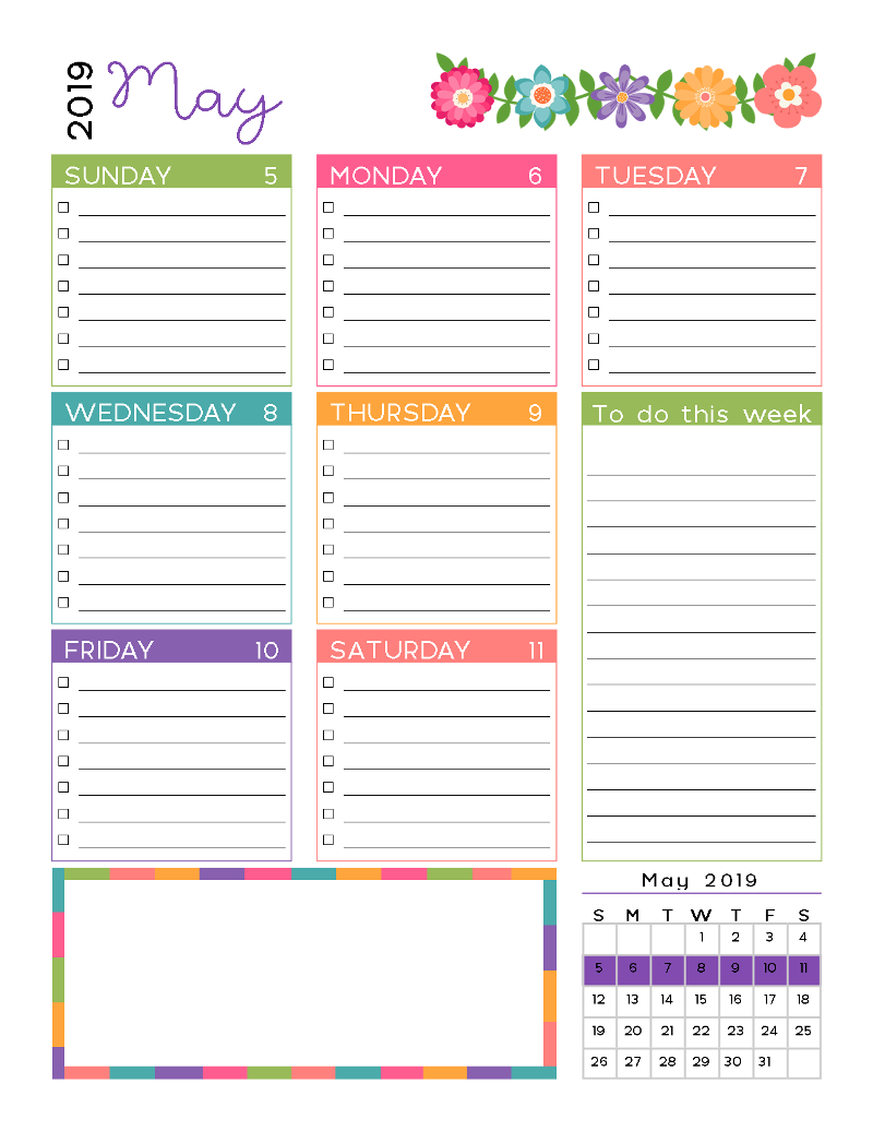 Printable 2019 Planner | Weekly Planner Printable, Free