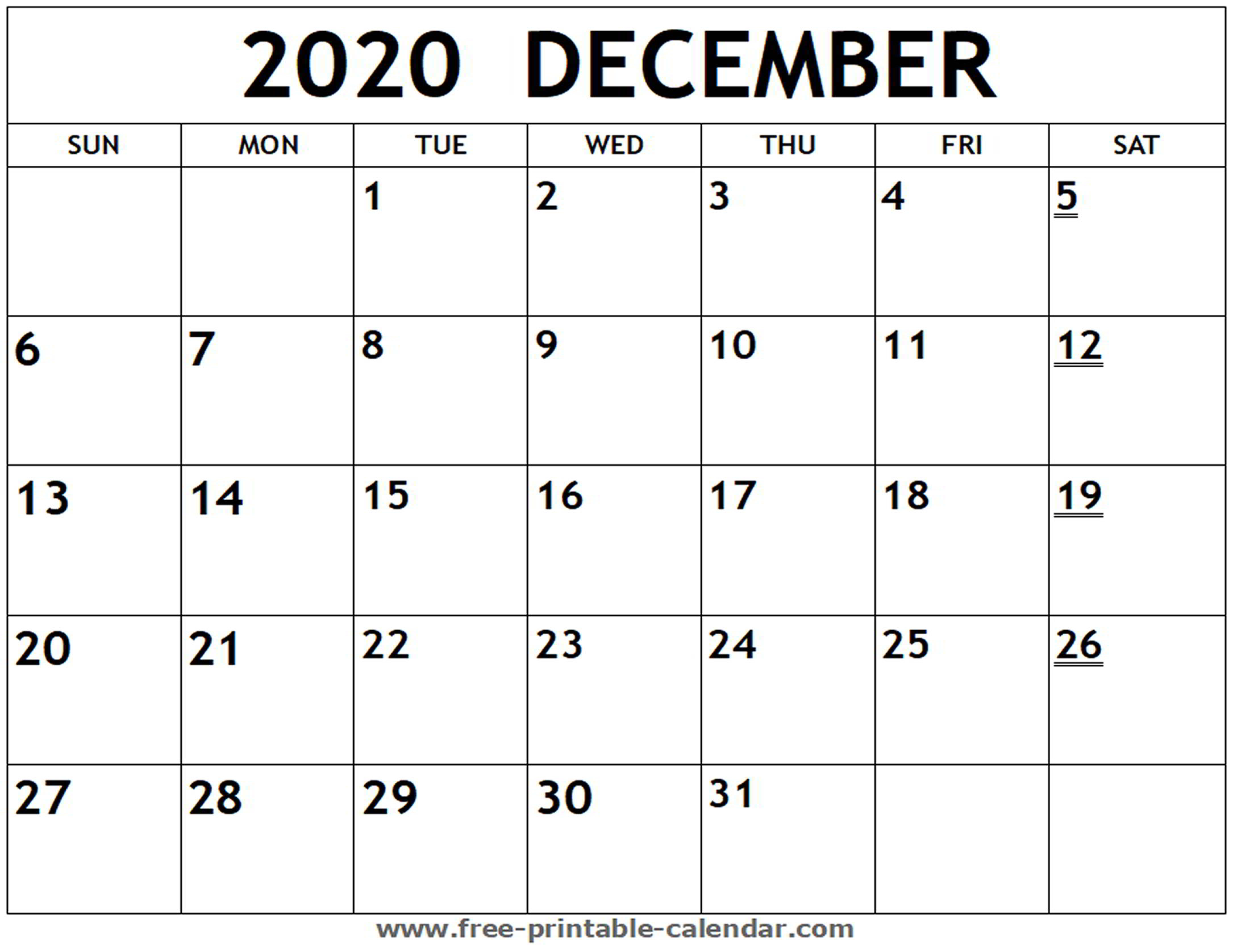 Print A Calendar December 2020 | Calendar Printables Free ...