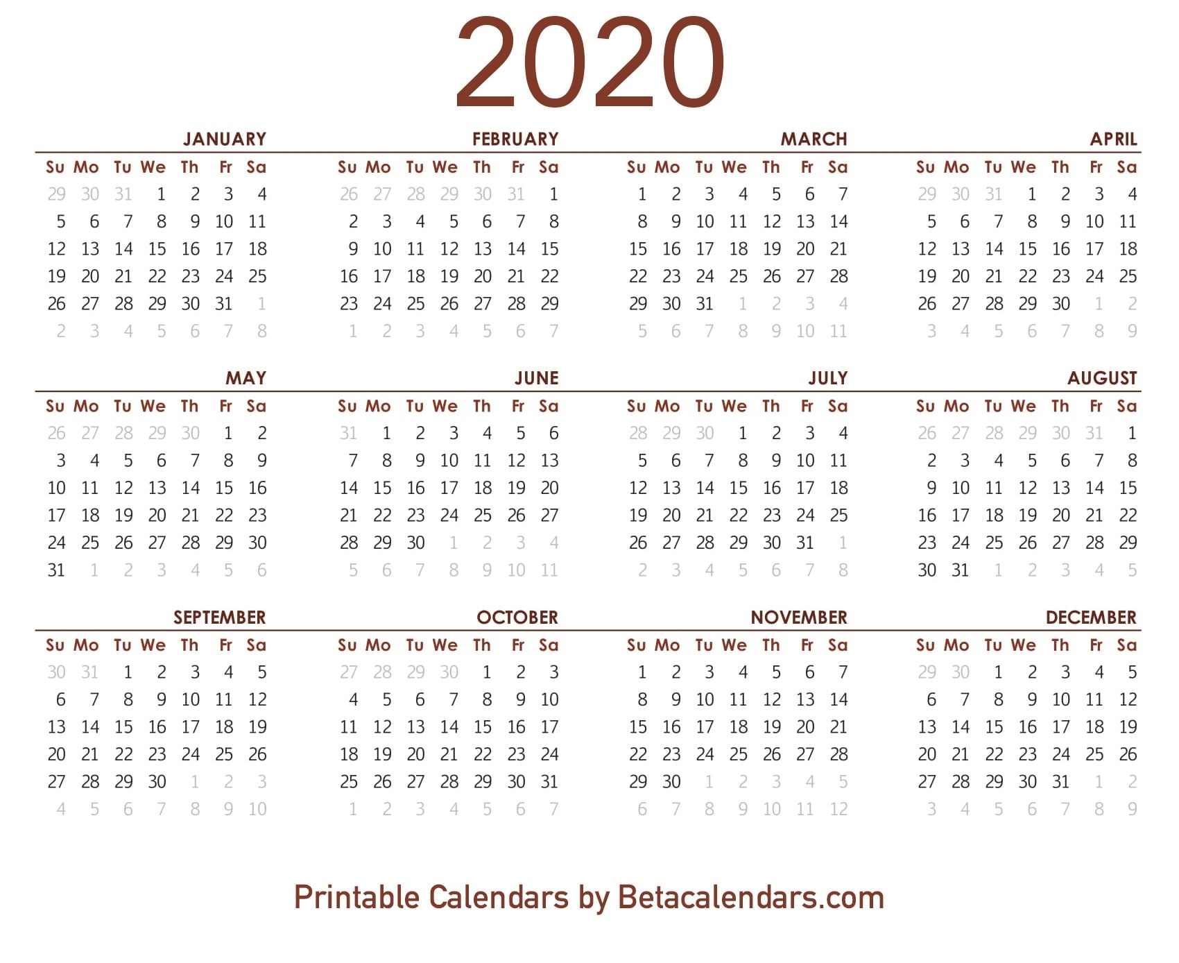 Printable 2020 Lunar Calendar | Monthly Printable Calender