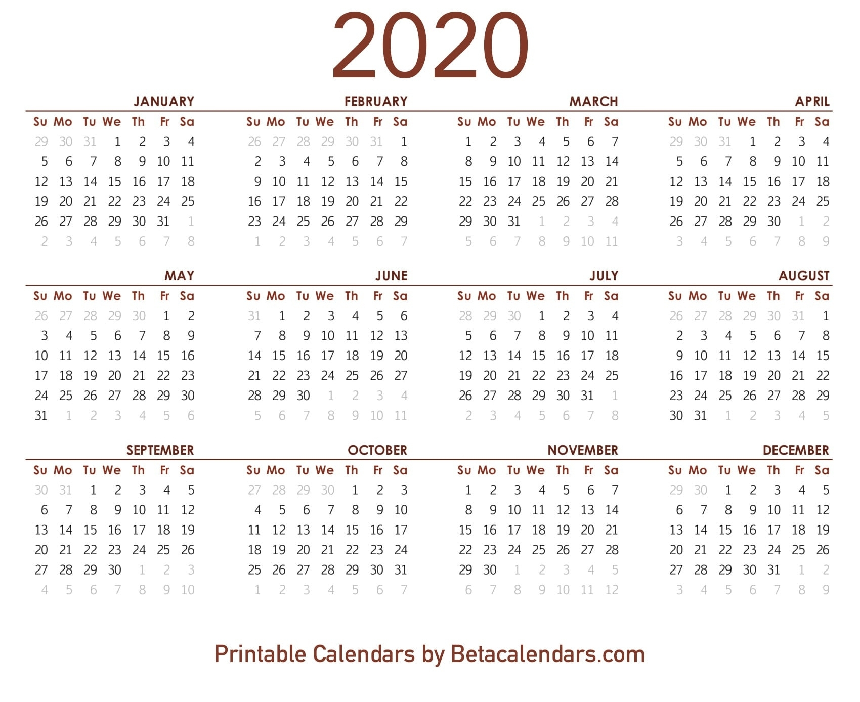 Print Lunar Calendar 2020 | Calendar Printables Free Templates