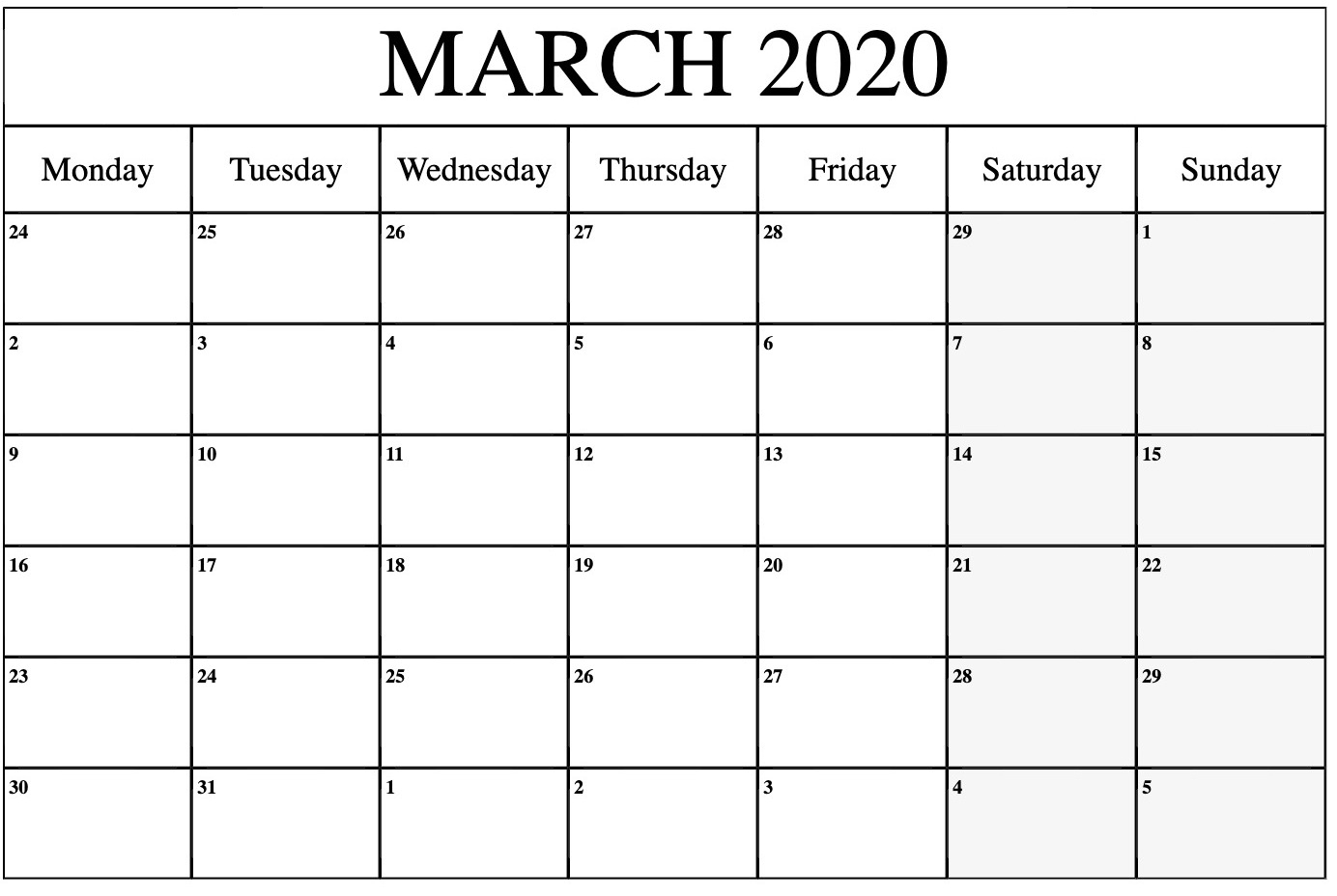 Printable 2020 March Calendar Pdf With Notes - Set Your Plan