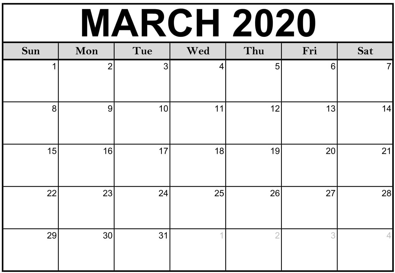 Printable 2020 March Calendar Pdf With Notes - Set Your Plan